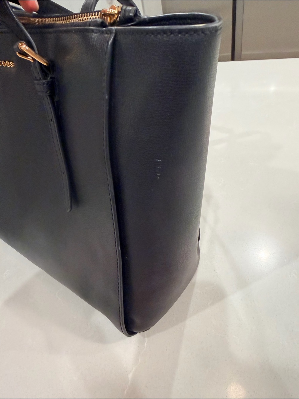 Marc Jacobs Black Saffiano Leather Tote with Gold Hardware - Picture 3 of 8